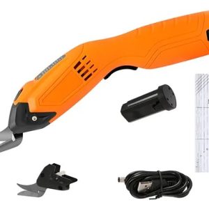 Tesoura Elétrica Para Tecidos Papelão Couro 2 Baterias