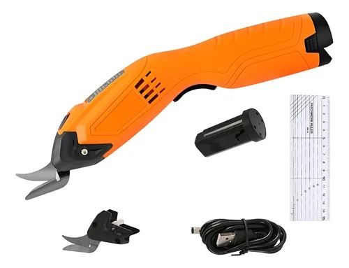 Tesoura Elétrica Para Tecidos Papelão Couro 2 Baterias