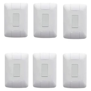 Kit 6 Conjunto Com 1 Interruptor Simples Tramontina Aria Cor Branco