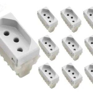 Kit 10 Módulos Tomada 20a Liz Branca Tramontina Branco