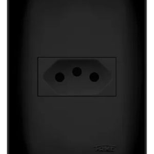 Tomada 20 Amperes Tripolar Black 4x2 Preto Fosco Fame