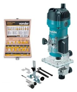 Tupia Makita Mt M3700b 530w Jogo Fresas Madeira 6mm