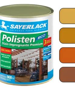 Verniz Polisten Base Água Acqua Eco Sayerlack 900ml Cores Acabamento Acetinado Cor Castanheira