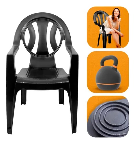 Cadeira Plastica Com Braço Poltrona P/ Festa Piscina Bar