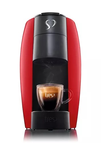 Cafeteira Espresso LOV Vermelha - TRES 3 Corações