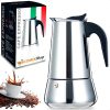 Cafeteira Italiana Moka Expresso Ecomixshop 9 Xícaras Manual Aço Inox 450ml Chaleira De Fogão Prática E Segura