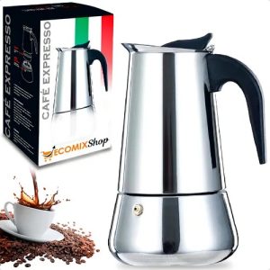 Cafeteira Italiana Moka Expresso Ecomixshop 9 Xícaras Manual Aço Inox 450ml Chaleira De Fogão Prática E Segura