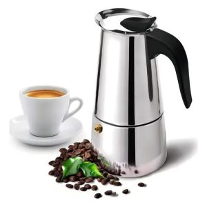 Cafeteira Italiana Aço Inox 500ml 9 Xicaras Café Expresso Cor Prateado