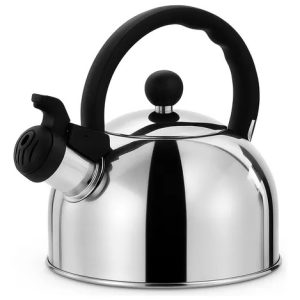 Chaleira Inox Indução Bule De Café Cha Com Apito 2 Litros