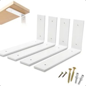 20cm - Mão Francesa Cantoneira Branca Invertida - Rio Design99 - Ferro Aço Suporte Para Prateleira Reforçada Resistente