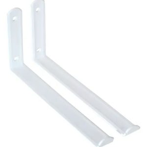 2 X Suporte Mão Francesa Invertida Para Prateleira 25 Cm Cor Branco