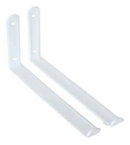 2 X Suporte Mão Francesa Invertida Para Prateleira 25 Cm Cor Branco