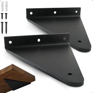 10cm - Mão Francesa Cantoneira Preta Invertida - Rio Design99 - Ferro Aço Suporte Para Prateleira Reforçada Resistente I