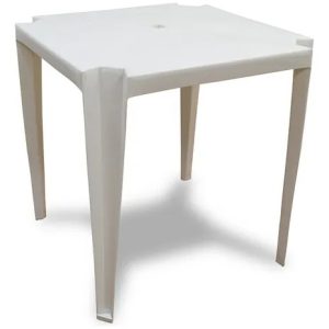 Mesa de jardim/pátio/varanda/barra/quadrado empilhável branco