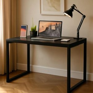 Mesa Industrial Cabe Em Qualquer Lugar Preto 90 Cm Apartamento Escritório Preto Moffer