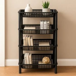 Antares Super Estante Modular Multiuso 4 Andares Organizador Cor Preto