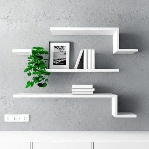 Kelan 3 Prateleiras Z Suspensa Para Quarto Sala Decorativa Cor Branco