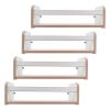 Kit 4 Prateleira Estante Suspensa Porta Livros Revistas Cor Branca