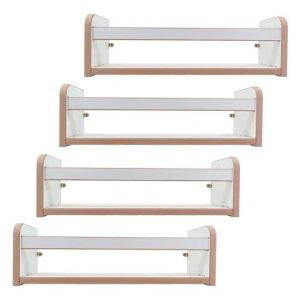 Kit 4 Prateleira Estante Suspensa Porta Livros Revistas Cor Branca