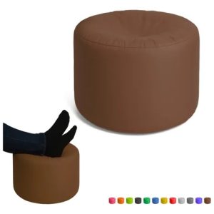 Peseira Cheia Corino Conforto Decoração Eventos Puffs Quarto Cor Marrom