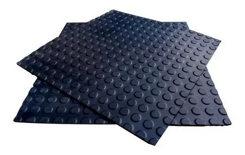 4 Placas Emborrachado Para Banheiro 50x50cm Tipo Moeda Cor Preto