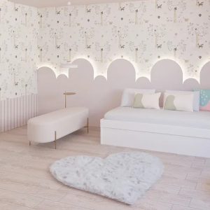 Tapete Sala Felpudo Peludo Mesclado Rosa Coração 100 Cm