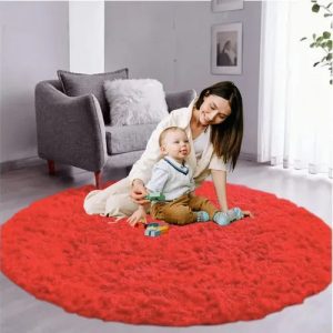 Tapete Para Sala Redondo Felpudo Peludo 1,30m Várias Cores