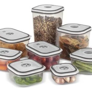 Kit Potes Plásticos Transparente com Tampa Branca 8 Unidades Electrolux