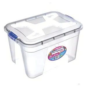 Caixa 56l Multiuso Organizadora Resistente Grande C/ Tampa