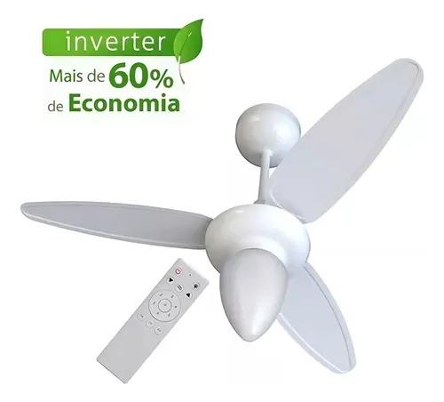 Ventilador De Teto Ventisol Wind Inverter Com Controle 96cm Branco
