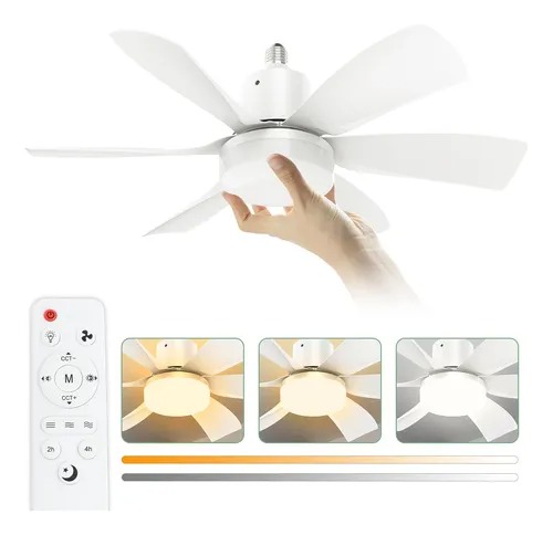 Ventilador De Teto 6 Hélices Com Luz E Controle 21 Polegadas