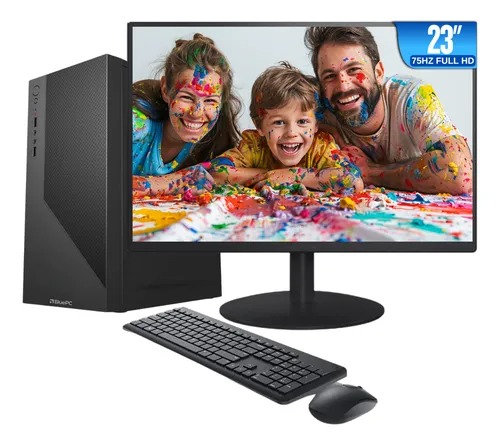 Computador Completo BluePC Office, Intel Core i5 3.60Ghz, 16Gb Ram, 256Gb Ssd, Monitor 23" Full HD 75Hz Hdmi, Mouse