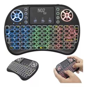 Mini Teclado Controle NO2SPY sem Fio para Tv Smart Box Pc Cor Preto