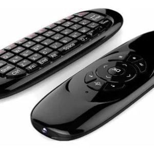 Mini Teclado Controle Air Mouse Sem Fio Recarregável / C-120 Preto