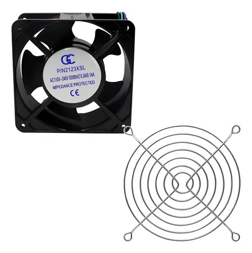 Ventilador Cooler Com Grade Metálica 120x120x38 Bivolt