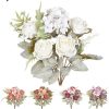 Buque Rosas Flores Hortênsias Artificial Decorativo Realista