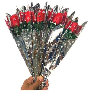 Presente Dia Das Mães - 100 Rosas Individuais Com Embalagem Cor Vermelho