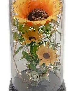 Luminária Girassóis Encantados Presente Dia Dos Namorados Cor da estrutura Preto