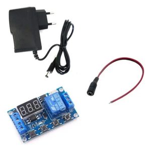 Kit Relé Temporizador C/ Fonte 12v E Rabicho P/ Chocadeira