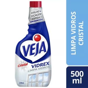 Limpa Vidros Spray Veja Vidrex Cristal 500ml Refil