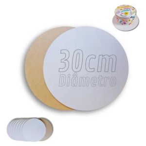 Kit 10 Cake Board 30cm Tabuleiro Bolo Em Mdf 3mm Redondo