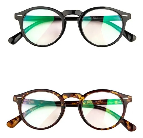 Kit Armação Óculos Masculino Feminino Redondo Geek Retro 2.0