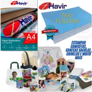 Papel Sublimação A4 90g Fundo Azul Havir 500 Folhas Transfer Sublimático