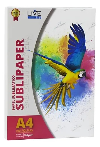Papel Sublimático Live Sub 100 Gr Sublimação A4 100 Folhas Branco