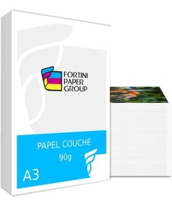 100 Folhas Papel Couche 90g A3 Fosco Dupla Face C2s Premium Cor Branco