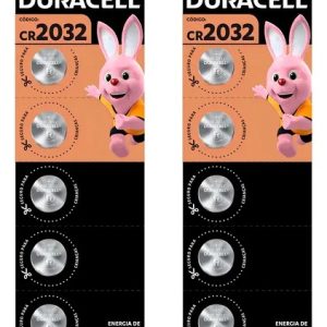 Pilha Bateria Duracell Moeda 2032 - 2 Cartela C/5 Unidades