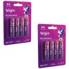 Kit 2 Cartelas Pilha Recarregavel Aa 2500mah C/4 Elgin 82173