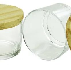 10 Pote Patê Vidro 156ml Copo Para Vela C/ Tampa De Madeira Cor Transparente Nadir Figueredo