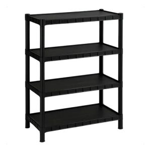 Estante Plastica Modular 4 Prateleiras Multiuso Organizadora Preta - Marianopole