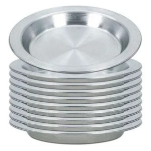 Kit Com 10 Pratos Escolares De Aluminio 21 Cm - 350 Ml